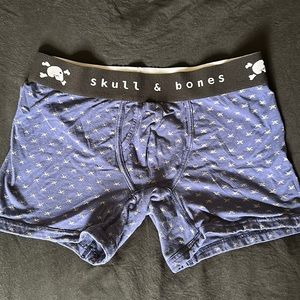 Dark blue Skull and Bones M men boxer briefs